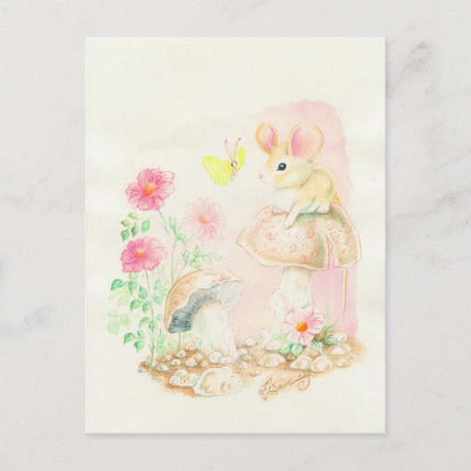 きのこの芸術Potcardsの挨拶状のマウス ポストカード (正面)