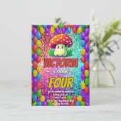 きのこの誕生日パーティー招待状（こども用） 招待状 (スタンド正面)