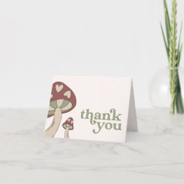 きのこの赤ちゃんシャワーありがとう | Sage Green 招待状