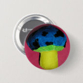 きのこの赤 缶バッジ (正面&裏面)