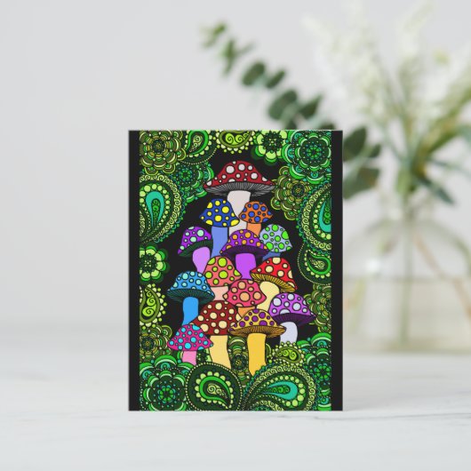 きのこの郵便はがき ポストカード (スタンド正面)