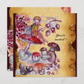 きのこの魔法の羊皮紙 招待状 (正面/裏面)