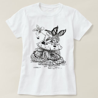 きのこのfarieおよび睡眠のドラゴンのTシャツ Tシャツ