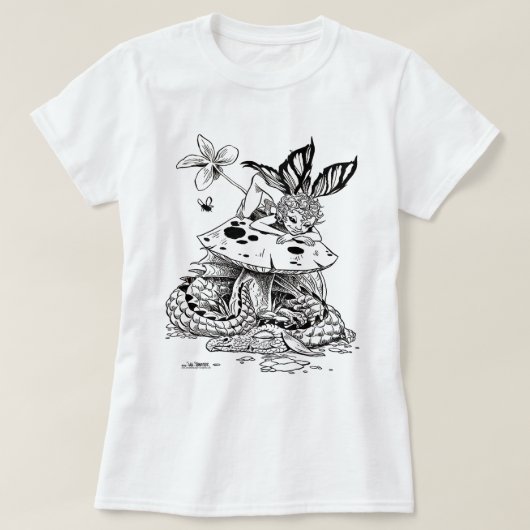きのこのfarieおよび睡眠のドラゴンのTシャツ Tシャツ (デザイン正面)