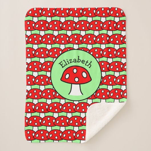 きのこのSherpa赤い毛布 シェルパブランケット (正面)