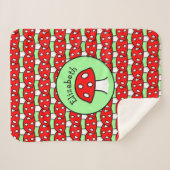 きのこのSherpa赤い毛布 シェルパブランケット (正面(横))