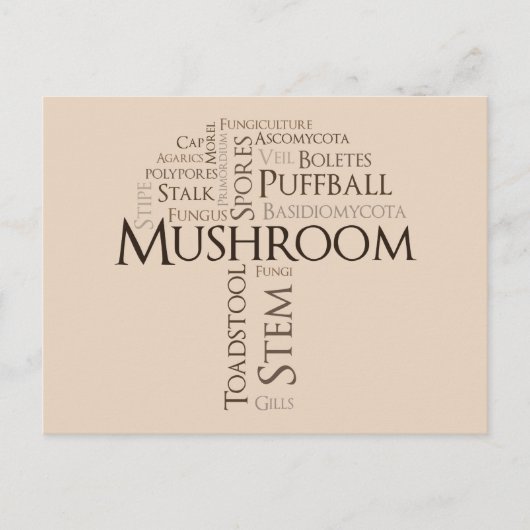 きのこはがき(茶文字) ポストカード (正面)