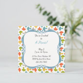 きのこを持つカスタムなピクニックパーティの招待状 招待状 (スタンド正面)