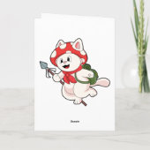 きのこを選ぶ猫としてのマッシュルーム カード (裏面)