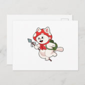 きのこを選ぶ猫としての猫 ポストカード (正面/裏面)