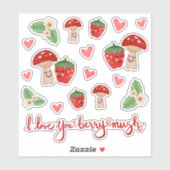 きのこイチゴのバレンタインデステッカーシート シール (シート)