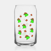 きのこカエル模様 ガラス缶 (裏面)