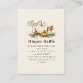 きのこカボチャ木版木ベビーシャワーおむつラッフル エンクロージャーカード (正面)