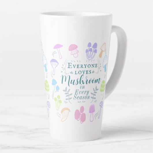 きのこカラフル カフェラテマグ (右アングル)