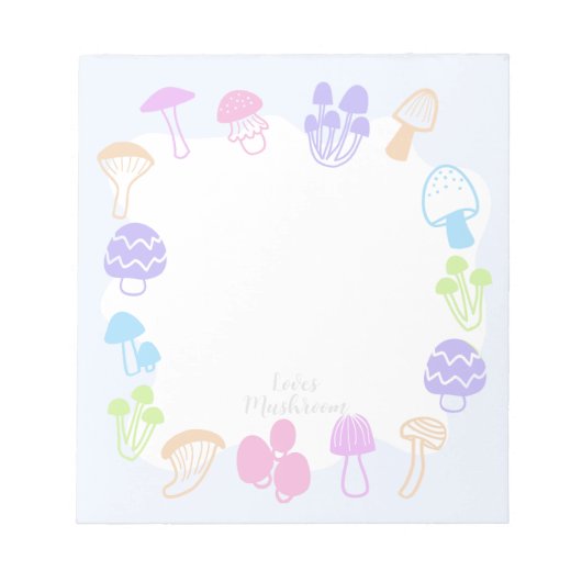 きのこカラフル ノートパッド (正面)