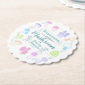 きのこカラフル ペーパーコースター (アングル)