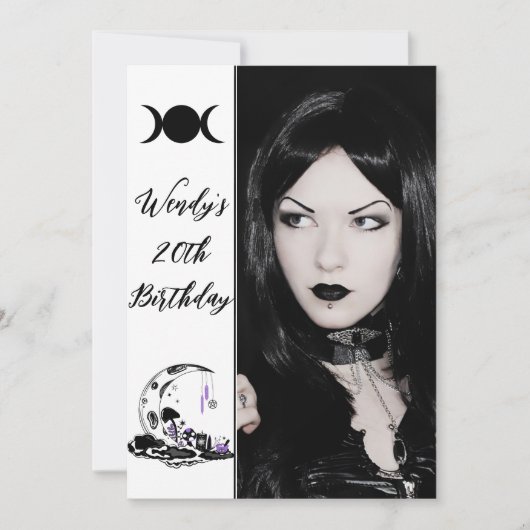 きのこクリスタルムーンガーデン誕生日パーティー写真 招待状 (正面)