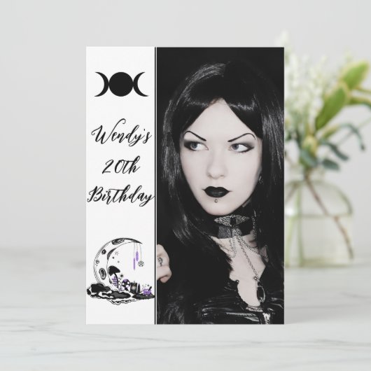 きのこクリスタルムーンガーデン誕生日パーティー写真 招待状 (スタンド正面)