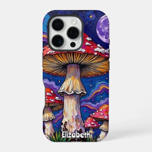 「きのこサイケデリックの夜 iPhoneケース (裏面)