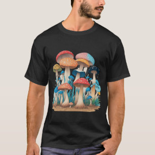 きのこサイケデリックシャツ 植物学 Tシャツ
