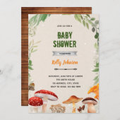 きのこシャワーの誕生日招待状 招待状 (正面/裏面)