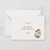 きのこスタイリッシュ植物体誕生日ノートカード ノートカード (裏面)