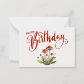きのこスタイリッシュ植物体誕生日ノートカード ノートカード (正面)