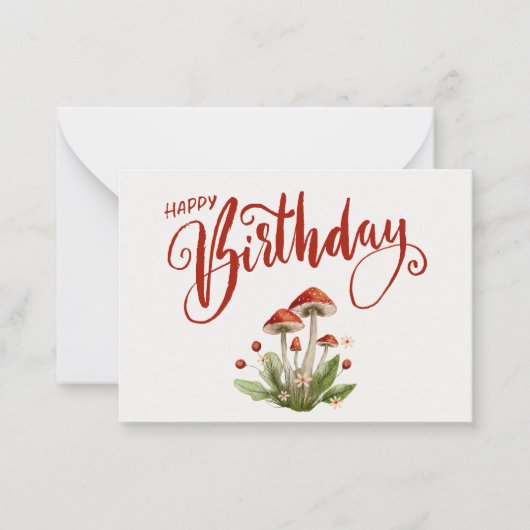 きのこスタイリッシュ植物体誕生日ノートカード ノートカード (正面)