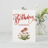 きのこスタイリッシュ植物性ハッピーバースデーカード (スタンド正面)