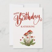 きのこスタイリッシュ植物性ハッピーバースデーカード (正面)