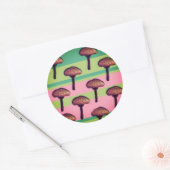 きのこストライプのシール ラウンドシール (封筒)