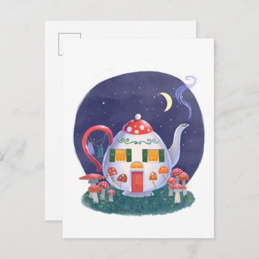 きのこティーポットコテージ葉書 ポストカード (正面/裏面)