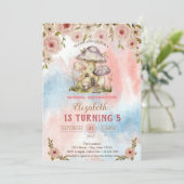 きのこハウス 水彩 花の飛沫 バースデー 招待状 (スタンド正面)