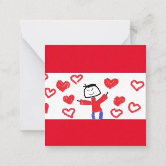 きのこバレンタインのグリーティングカード ノートカード (正面)