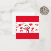 きのこバレンタインのグリーティングカード ノートカード (正面/裏面インサイチュ)