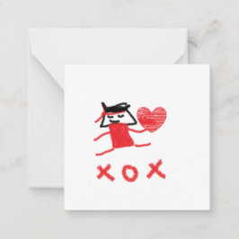 きのこバレンタインのグリーティングカード ノートカード