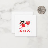 きのこバレンタインのグリーティングカード ノートカード (正面/裏面インサイチュ)