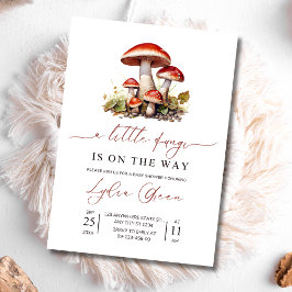 きのこベビーシャワー招待状、秋のベビーシャワー 招待状