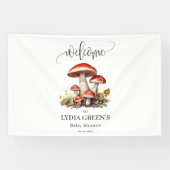 きのこベビーシャワー招待状、秋のベビーシャワー 横断幕 (横)