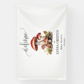 きのこベビーシャワー招待状、秋のベビーシャワー 横断幕 (縦)