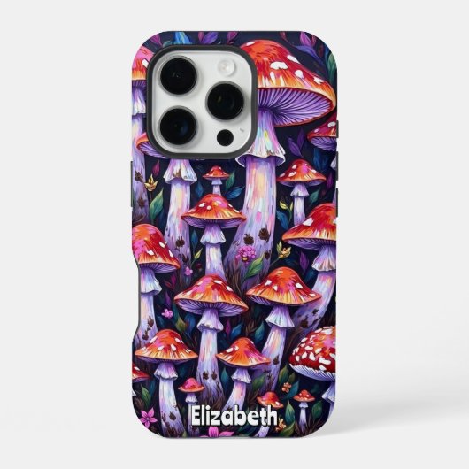 きのこメドレー模様 iPhoneケース (裏面)