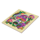 きのこレインボー魔法セラミックタイル タイル (側面)