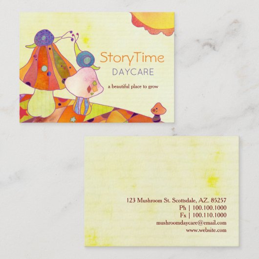 きのこ保育園のカタツムリ 名刺 (正面/裏面)