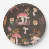 きのこ及び野生の花 ペーパープレート (正面)