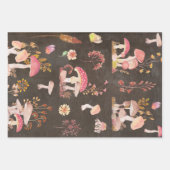 きのこ及び野生の花 ラッピングペーパーシート (正面2)