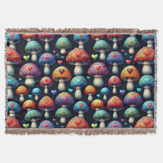 きのこ愛 スローブランケット (正面)