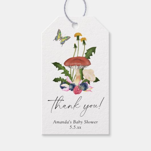 きのこ感謝していの赤ちゃん ギフトタグ (正面)