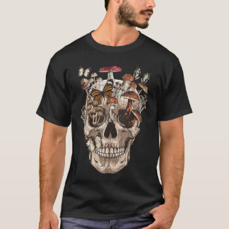 きのこ捕集器の不気味なスカル Tシャツ
