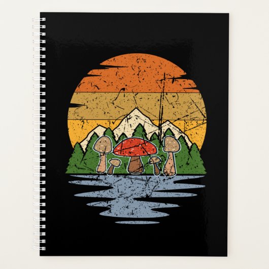 きのこ摘みレトロ プランナー手帳 (正面)