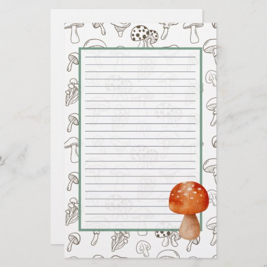 きのこ文房具 便箋 (正面/裏面)